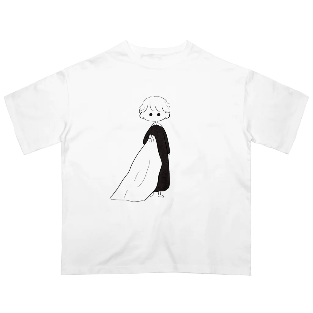 minco ￤ イラストとねこのピアノブラックな夜 オーバーサイズTシャツ