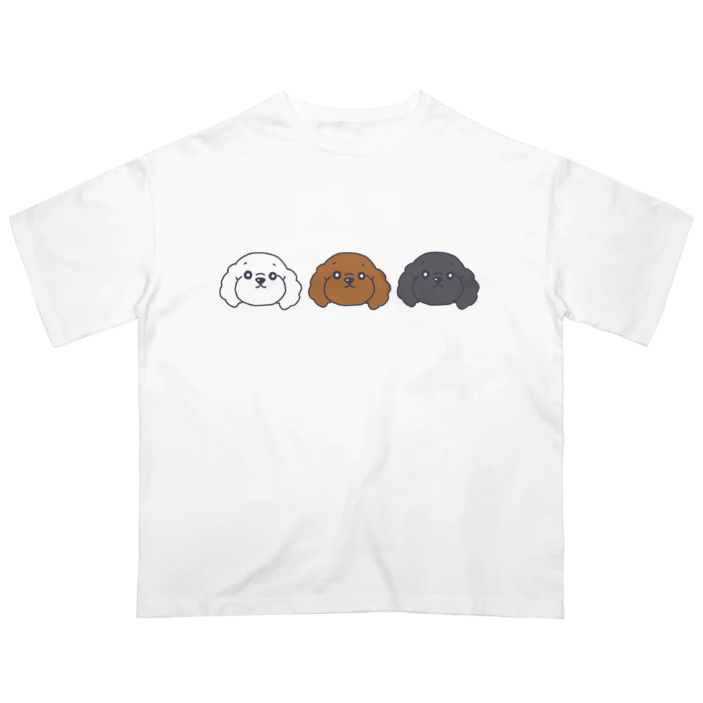 てんさいめんまのゆる！プードル三兄弟 オーバーサイズTシャツ