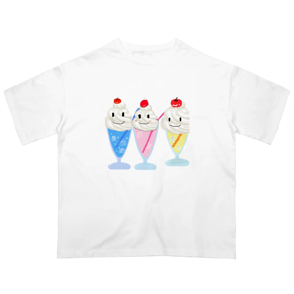 chiro&kuroのクリームソーダー三兄弟 オーバーサイズTシャツ