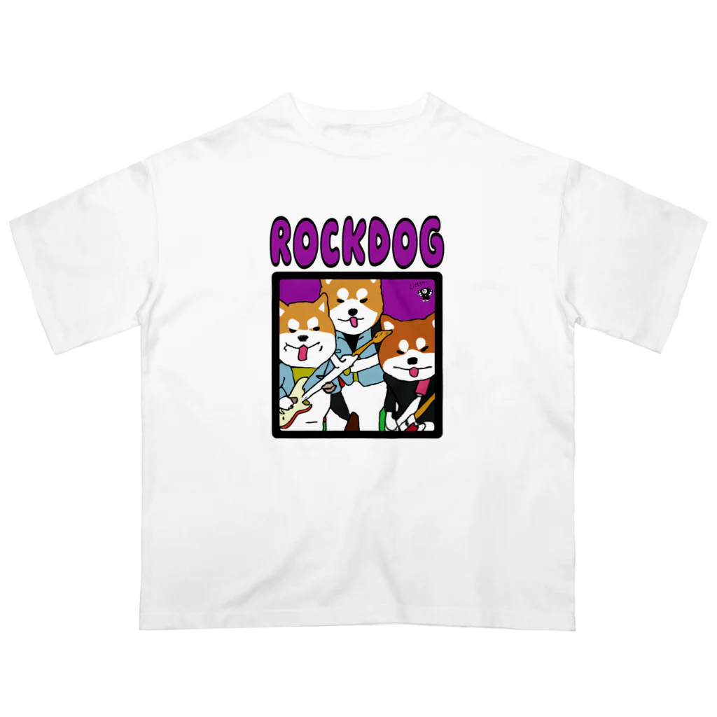 ZUKINDOGSの柴犬ギターバンド Oversized T-Shirt