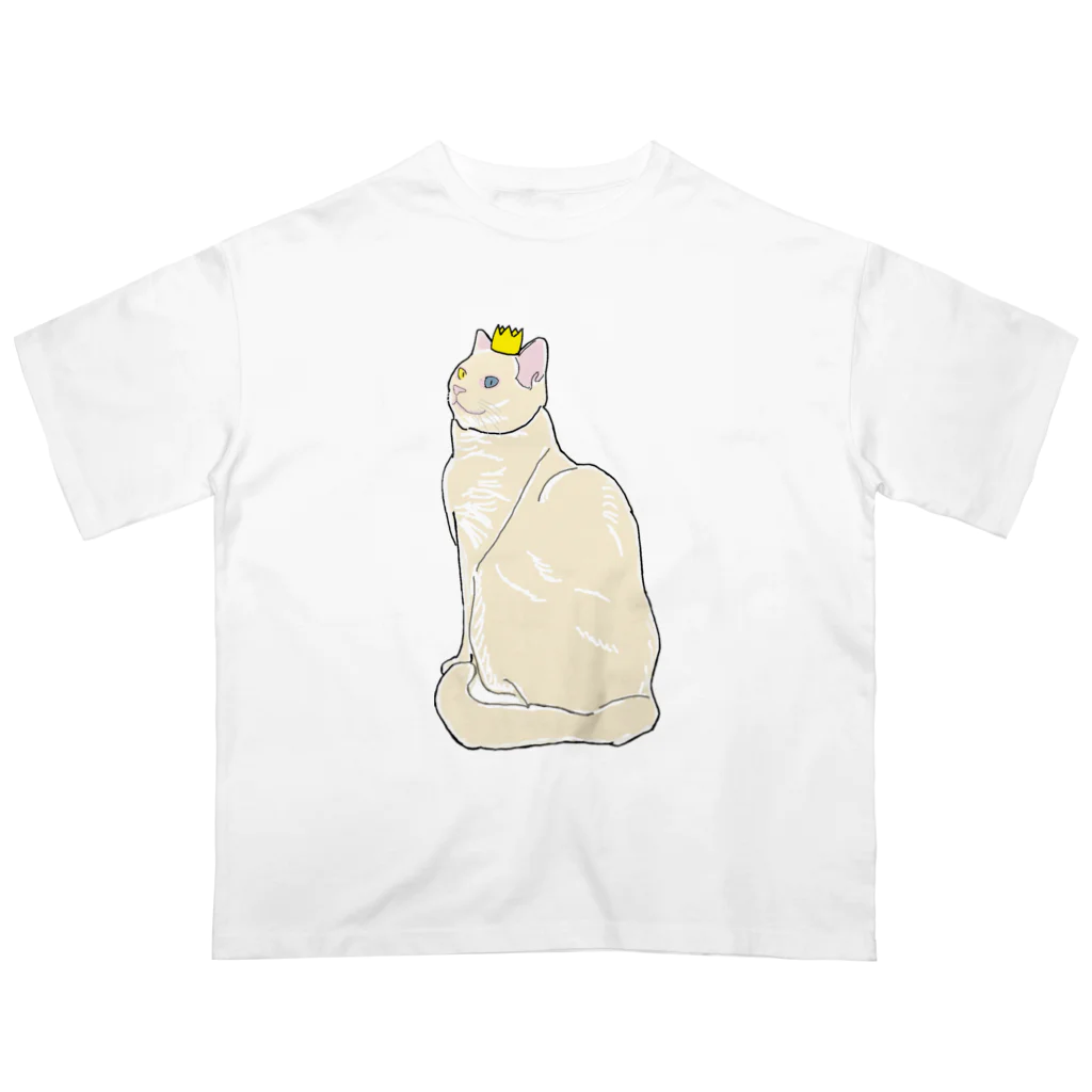 猫日和マーケットの喜惣衛門（王冠） オーバーサイズTシャツ