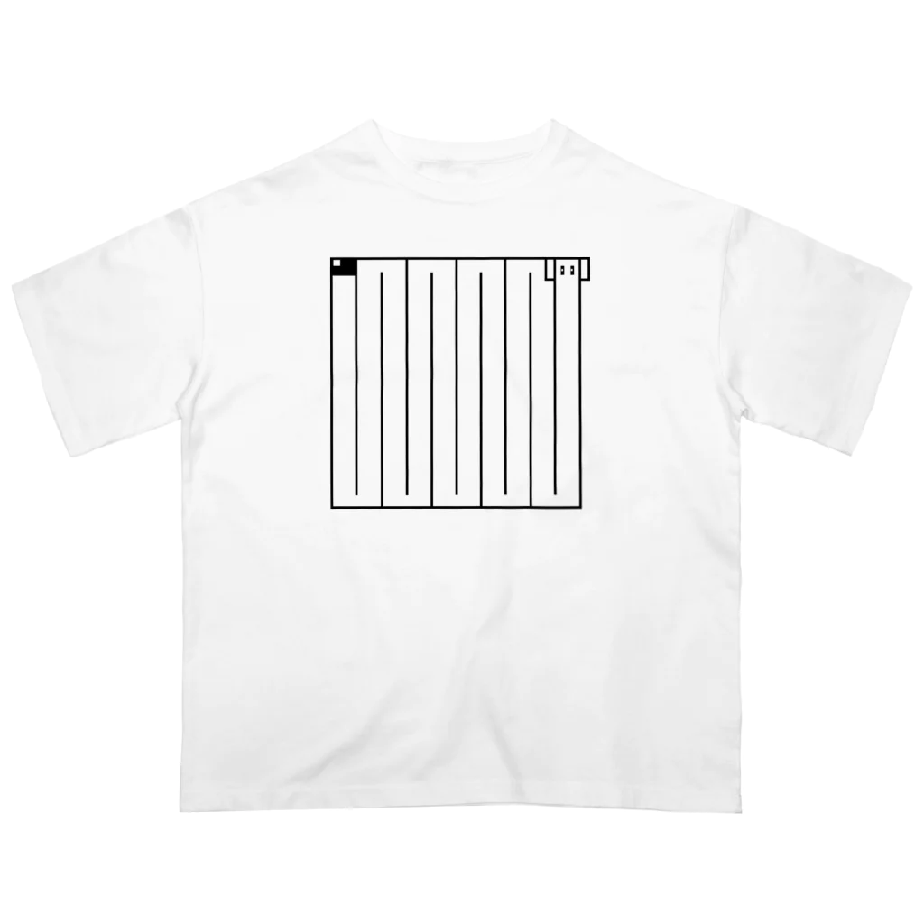 黒鳥屋の幾何学的ボルゾイ Oversized T-Shirt