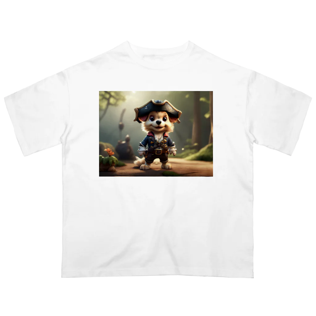 🔥AI art shop🔥の海賊の子犬 オーバーサイズTシャツ