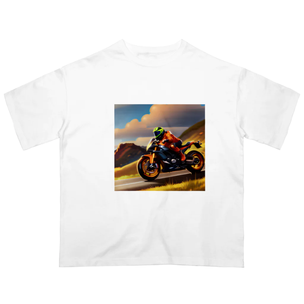 GSXRのバイクで走る オーバーサイズTシャツ