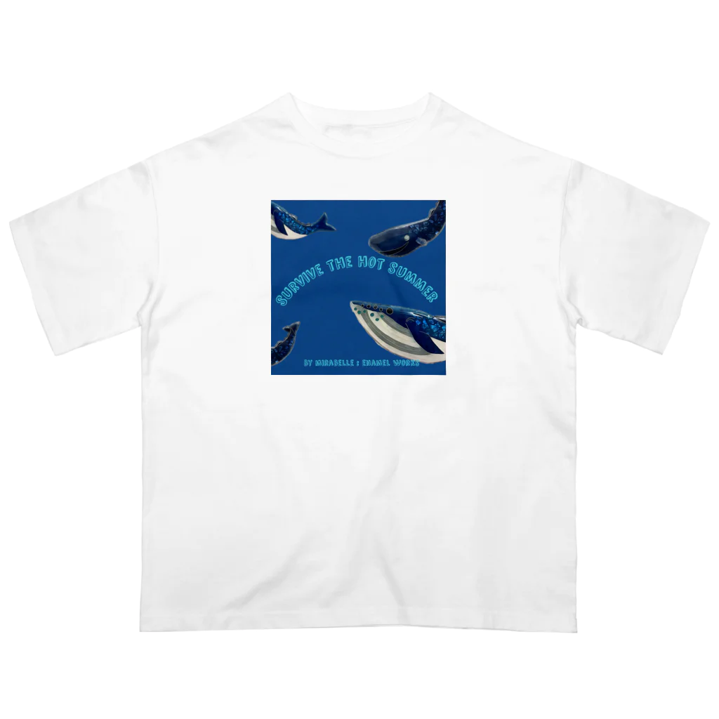 mirabelle:enamelworksのmirabelleのクジラたち オーバーサイズTシャツ