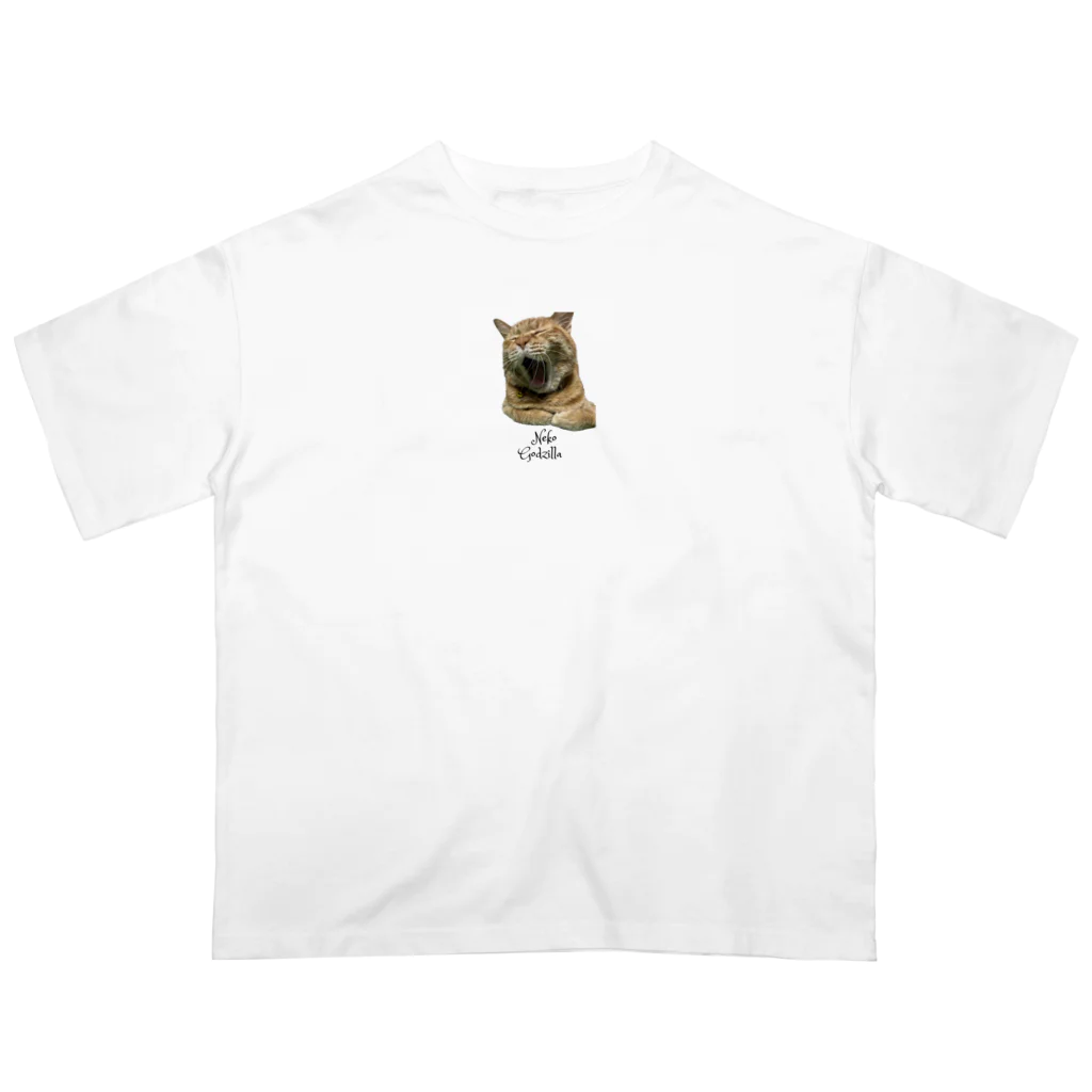 kikaku の猫ごじら オーバーサイズTシャツ