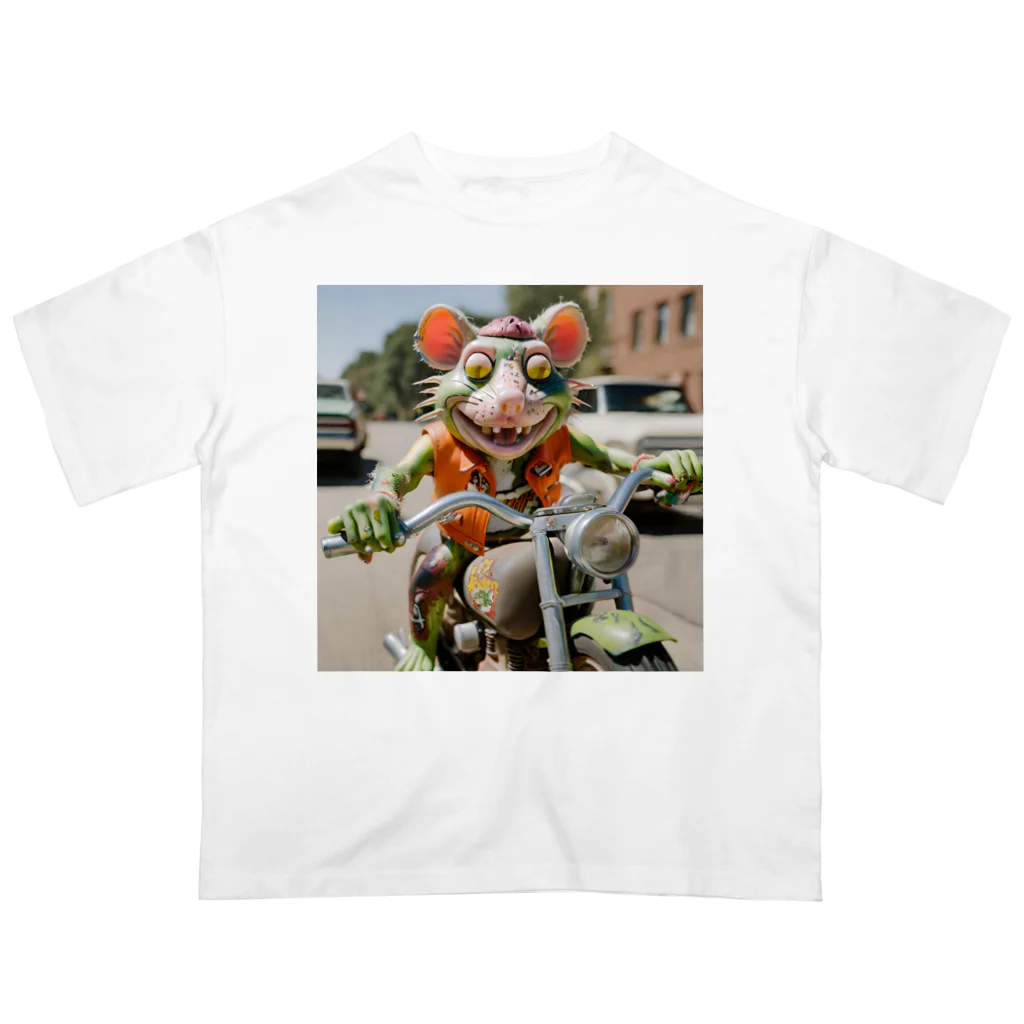 kuri_AMERICANのバイクに乗ったラットフィンク オーバーサイズTシャツ