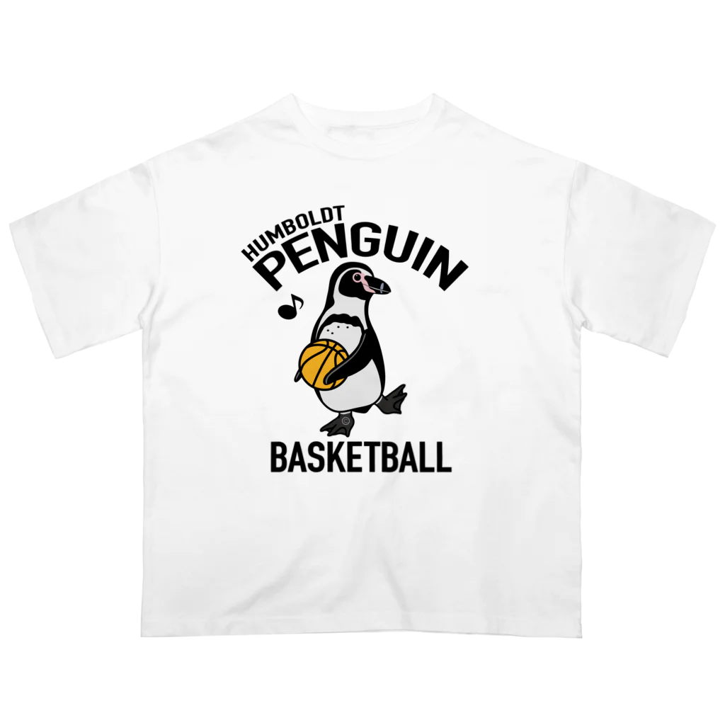 map5（マップファイブ）デザイン・ライセンス・ストック　のペンギン・バスケットボール・PENGIN・イラスト・デザイン・Tシャツ・アニマル・フンボルトペンギン・スポーツ・動物・アイテム・グッズ・BASKETBALL Oversized T-Shirt