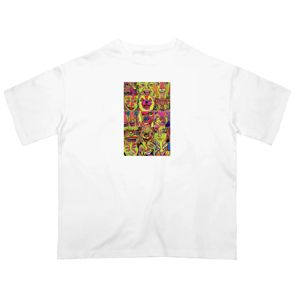 動物絵 Jamanakocic storeのJamanakocic カラフルアート Oversized T-Shirt