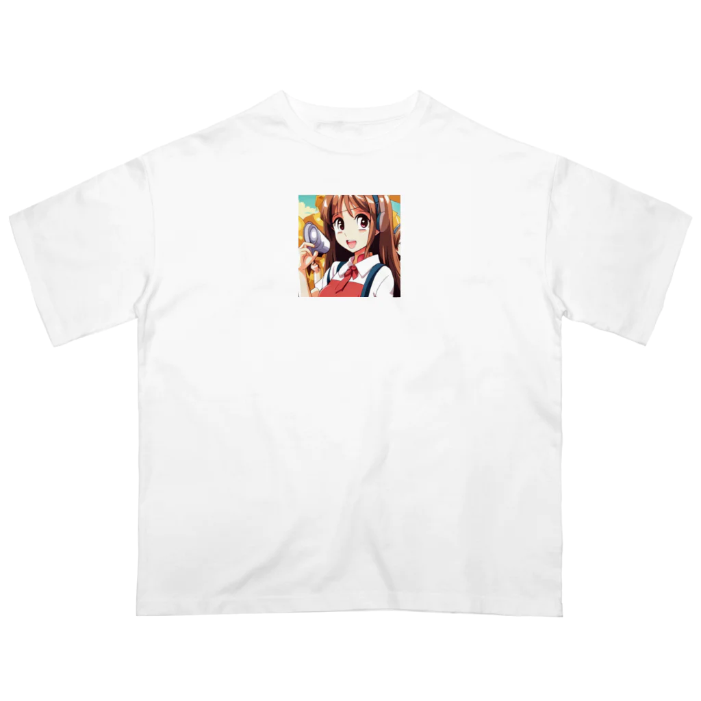 🎨デザイン宮殿🛍️のヘッドホン美少女 オーバーサイズTシャツ