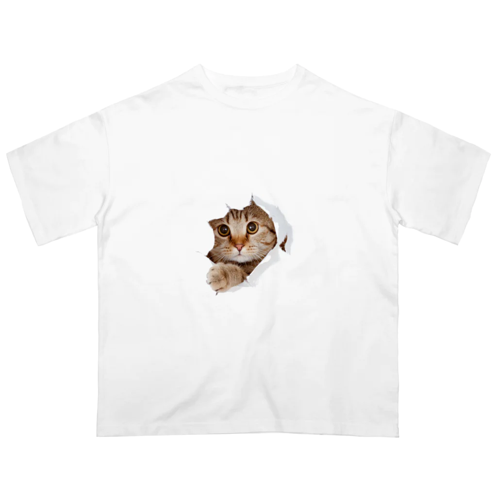 ただの猫好きのWhite Free Cute Funny Cat T-shirt Oversized T-Shirt