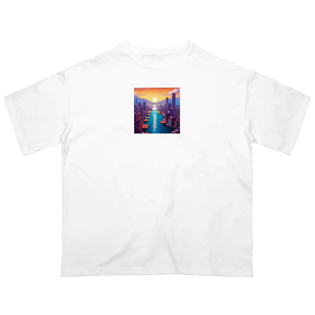 pixel-martの夕日 オーバーサイズTシャツ