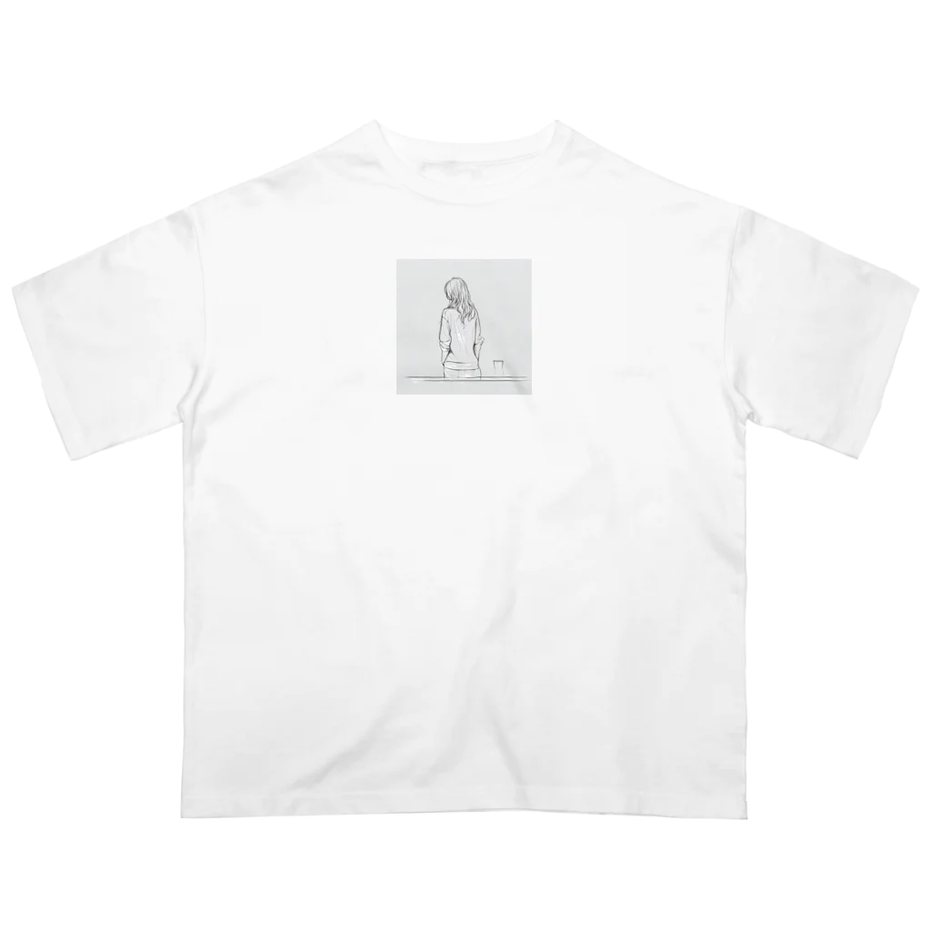 シンプルライフのシンプルライフ　ー休憩中の女性ー Oversized T-Shirt