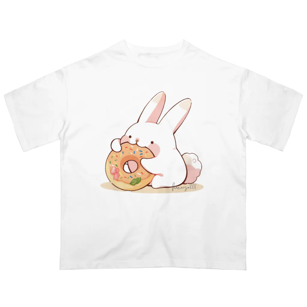 🌸hanausa🐰のうさぎとドーナツ２ オーバーサイズTシャツ