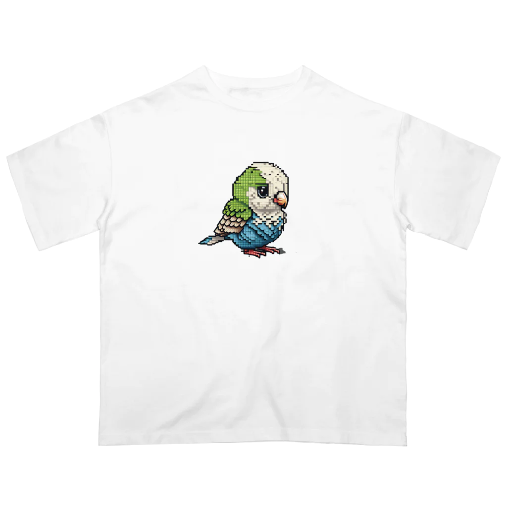 朱音琴音のドット絵のインコ２ オーバーサイズTシャツ