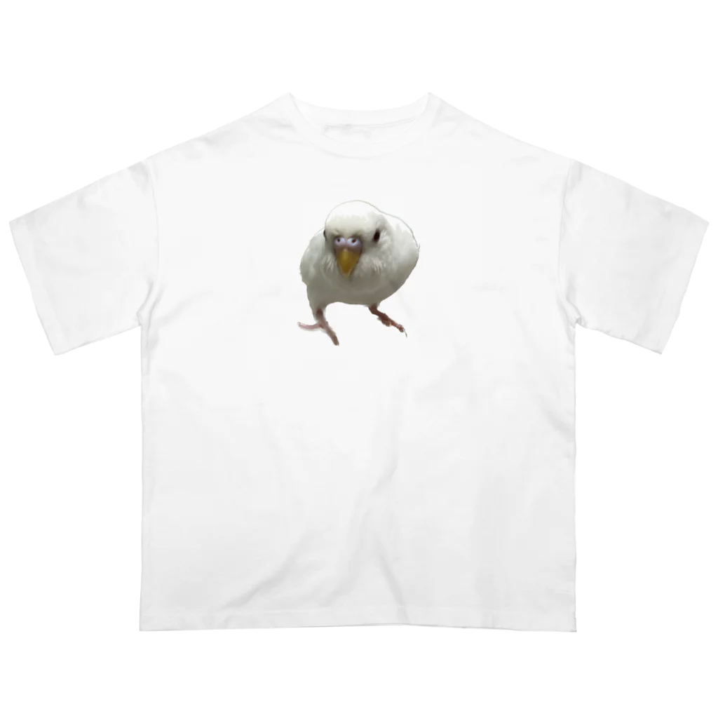 みぽりんショップのアルビノセキセイインコハクちゃん オーバーサイズTシャツ