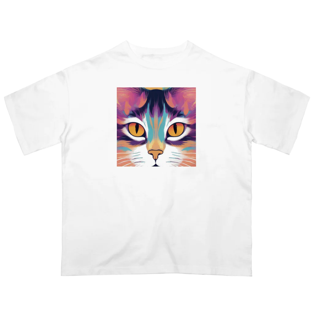 猫の憩い場のアートな猫 Oversized T-Shirt