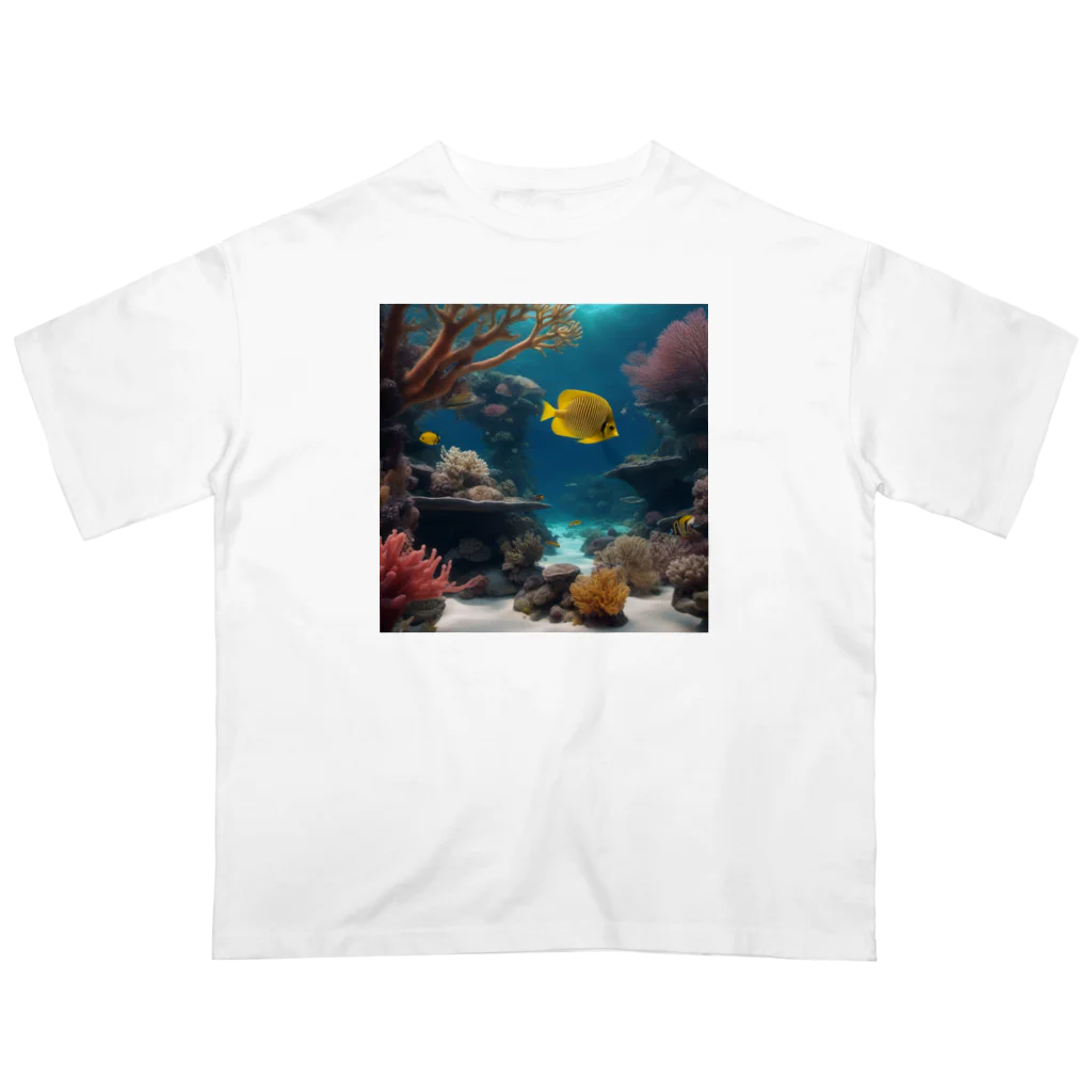 DapperMixの魚の楽園、海底の宝グッズ オーバーサイズTシャツ