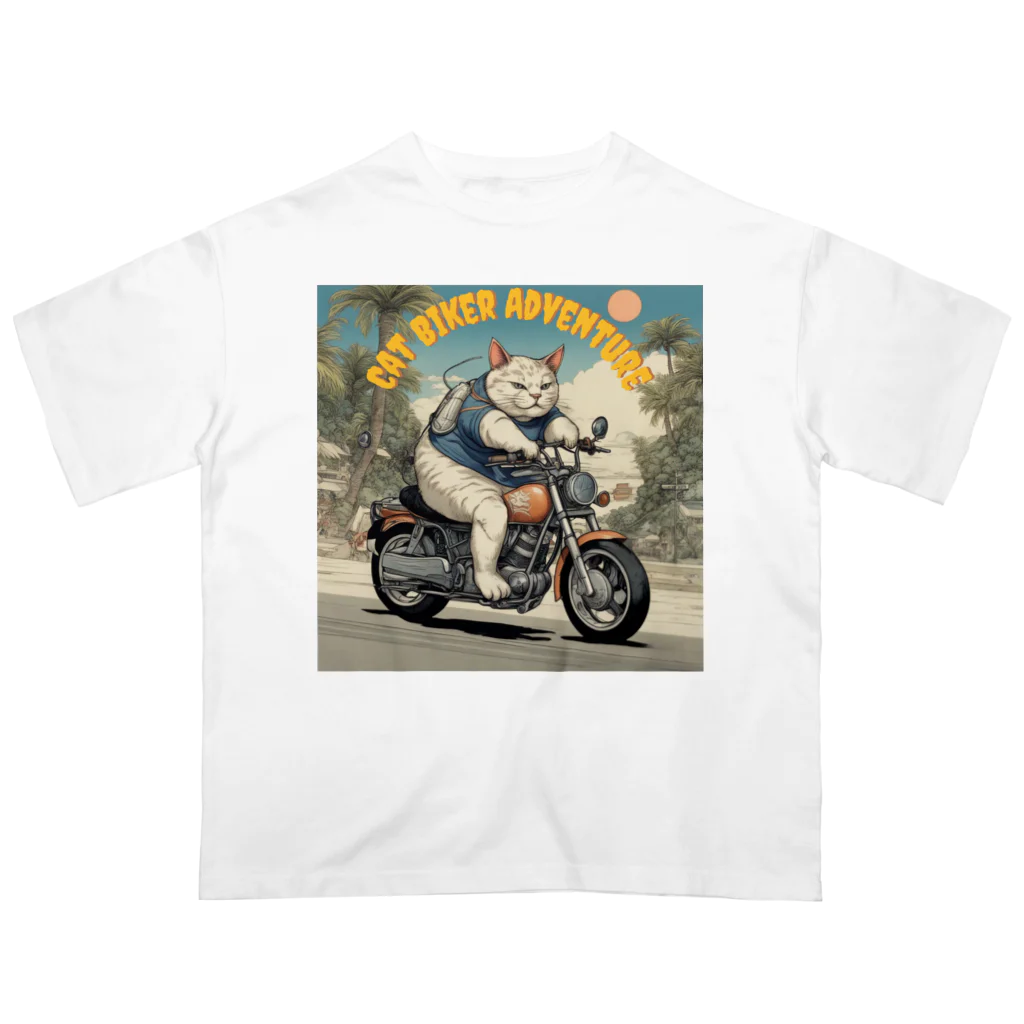 NECOSUIのキャットバイカー オーバーサイズTシャツ