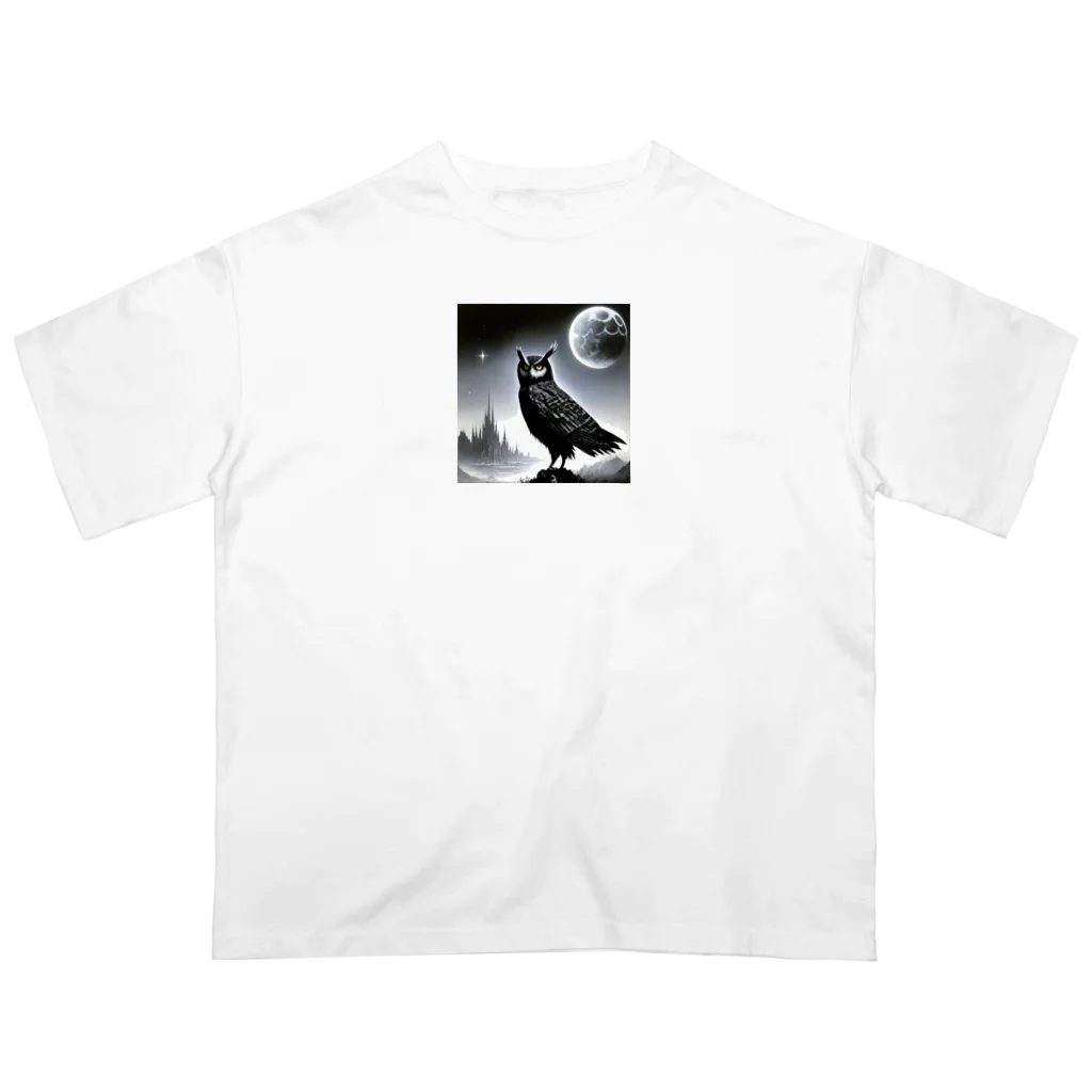 ビビりちゃんの夜の月 Oversized T-Shirt