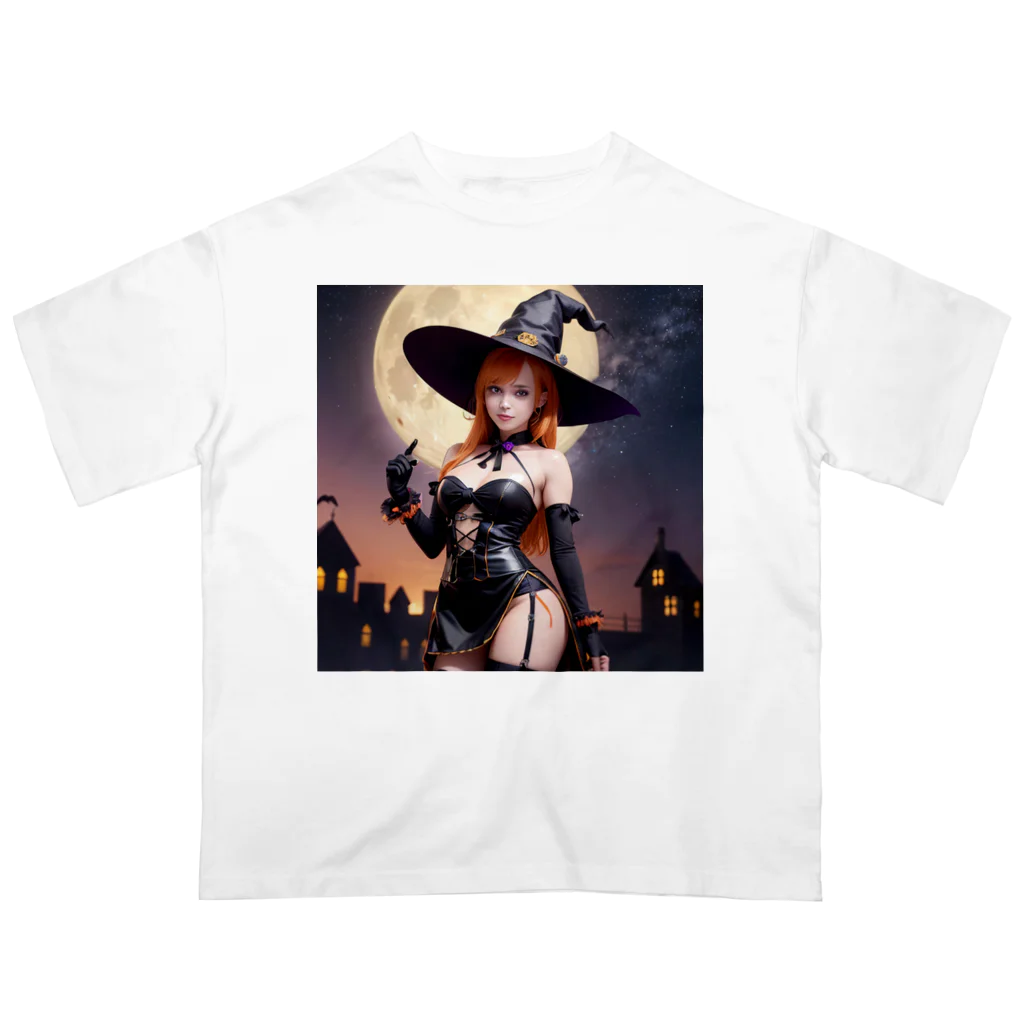 AIデザイングッズ販売　Akiba-treasure（アキバトレジャー）のハロウィン美女 オーバーサイズTシャツ