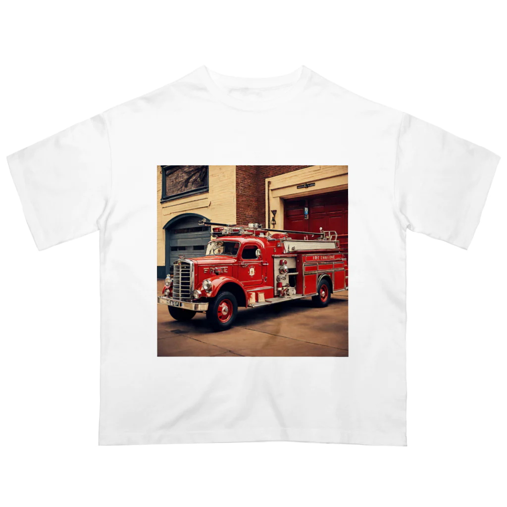 ビッグスマイルライフのレトロ消防車 オーバーサイズTシャツ