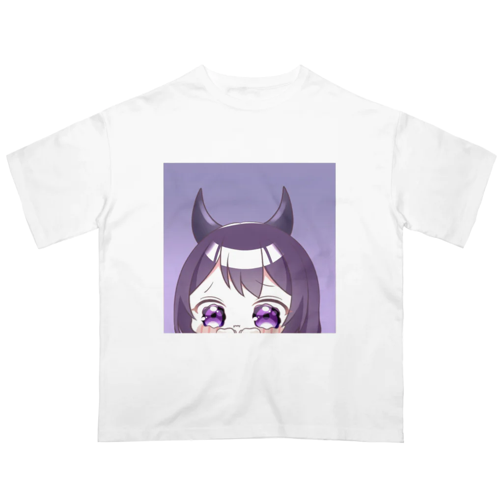 悪魔たぬきの黒娘の販売店！のうるうる黒娘 Oversized T-Shirt