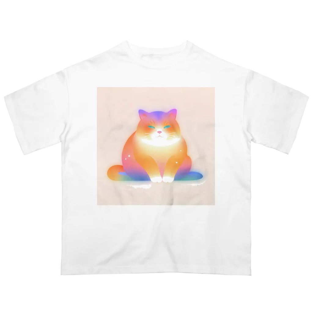 aoking_のグラデーション猫 オーバーサイズTシャツ