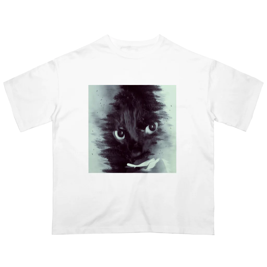 akitadaijinの黒猫眼光 オーバーサイズTシャツ