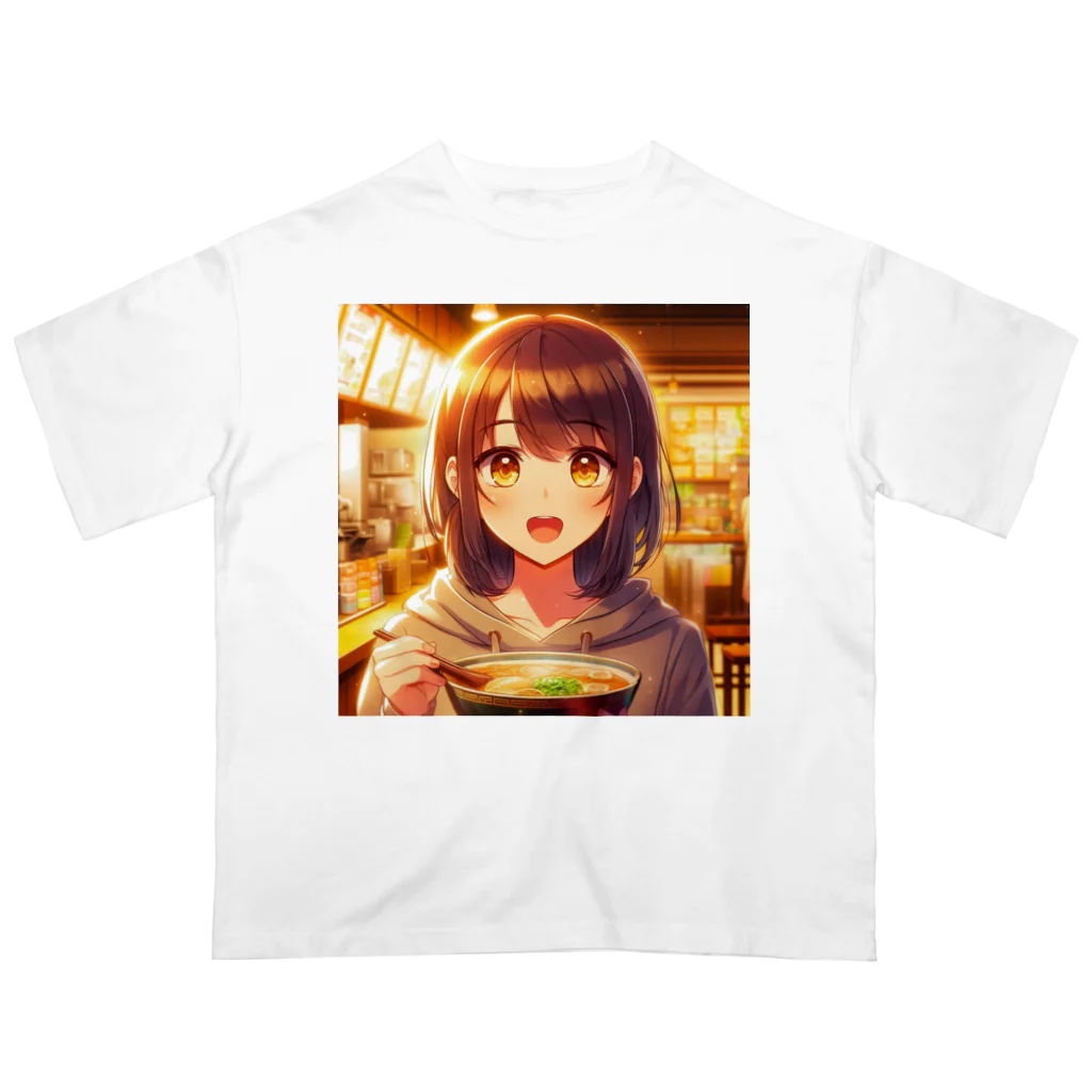 AI Creative Hub（AIクリエイティブハブ）のラーメンと少女 オーバーサイズTシャツ