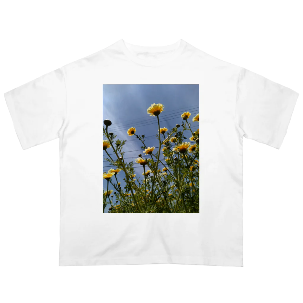 MMの黄色い春菊の花 オーバーサイズTシャツ