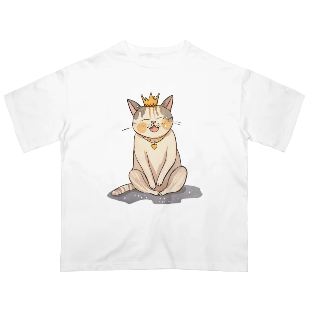 Mystery Cat Worldの王冠ミスティネコ オーバーサイズTシャツ