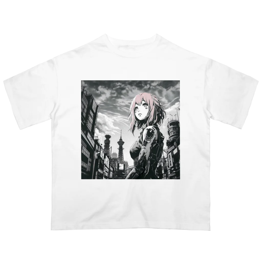 AIイラスト工房のCyberpunk_002 Osaka girl Oversized T-Shirt