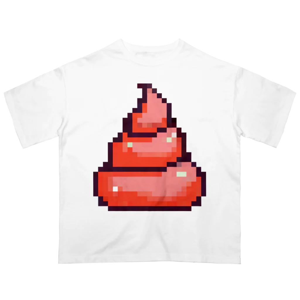 Pixel Poopのうんち（レッド）| Poop (Red) Oversized T-Shirt