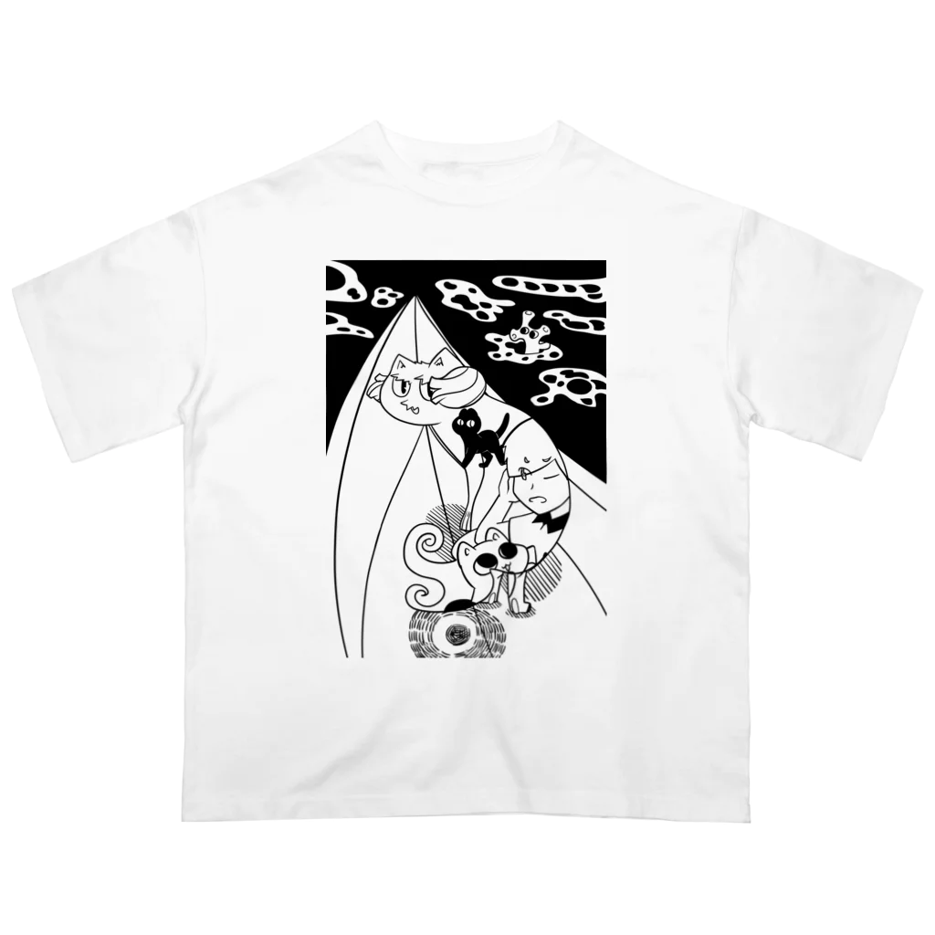 Animaru639のThe and of Cats-004 オーバーサイズTシャツ