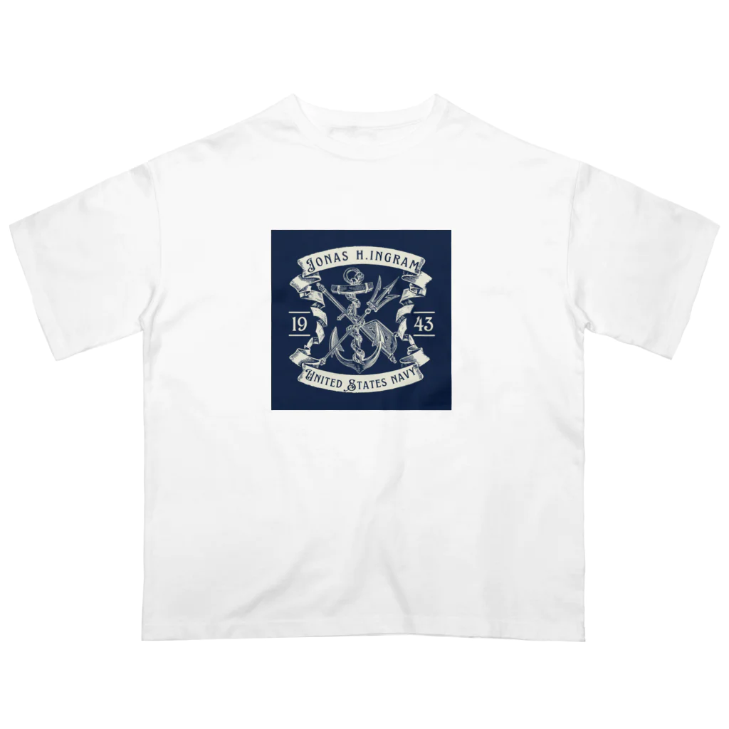 kokohorewanwanのUS navy Oversized T-Shirt