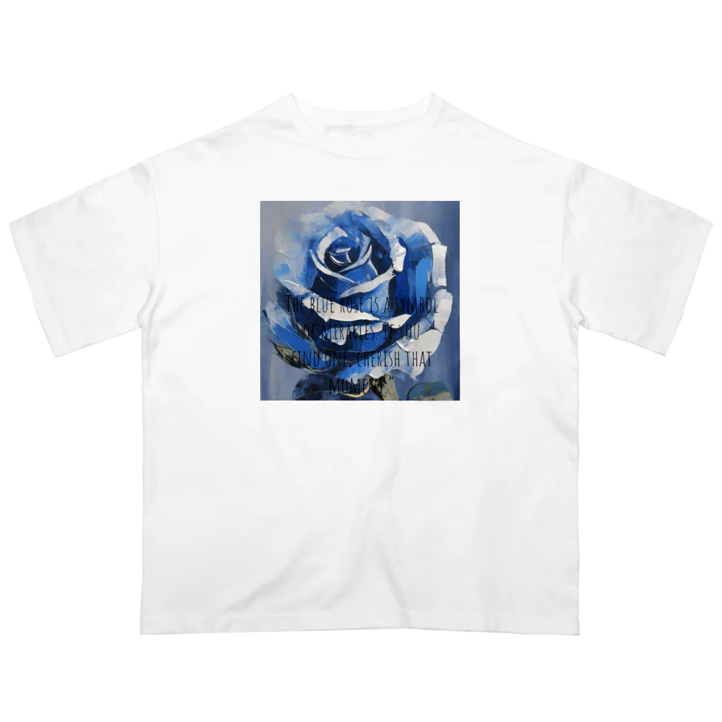Rebelideaの青いバラ オーバーサイズTシャツ