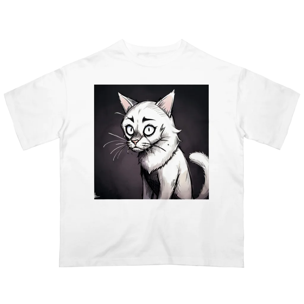 ラッキーマウンテンのWhite CAT Oversized T-Shirt