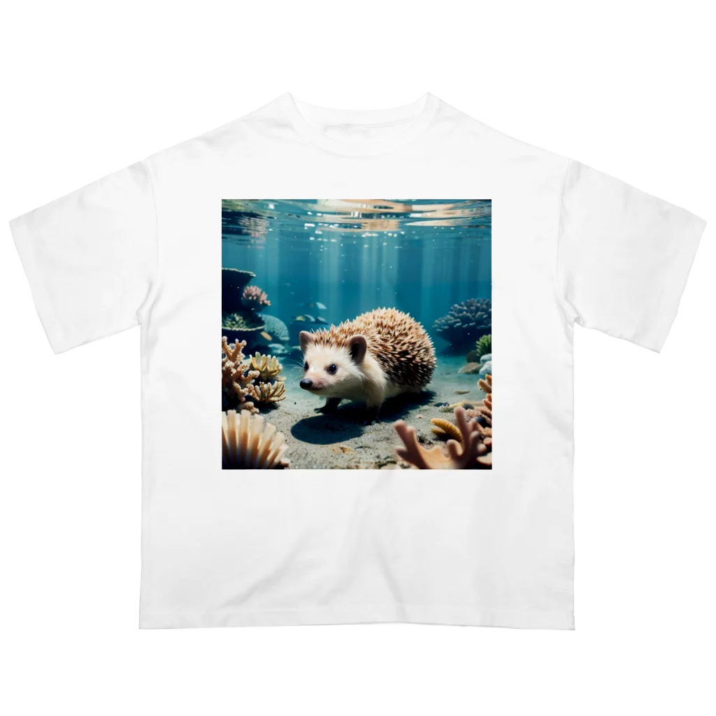 人魚の夢のサンゴハリネズミ オーバーサイズTシャツ