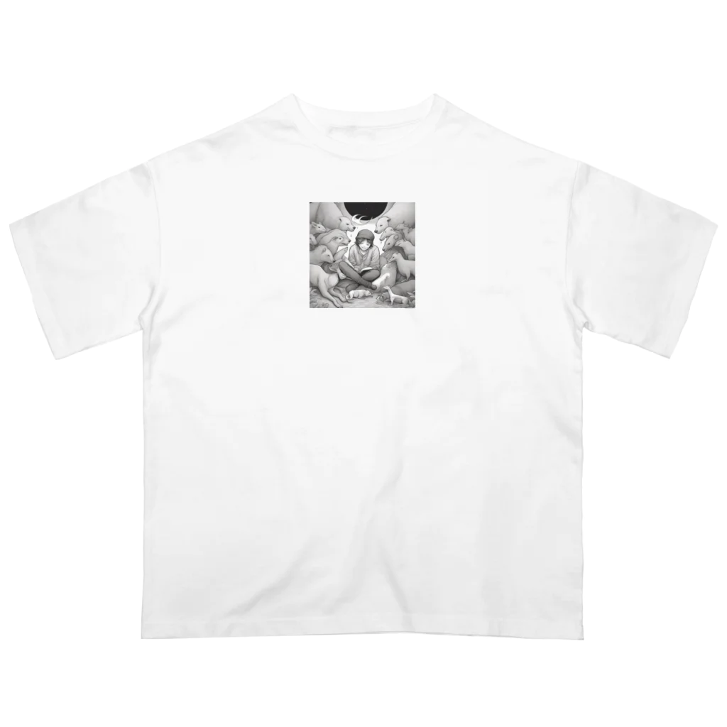 Stylishの動物愛好家 オーバーサイズTシャツ