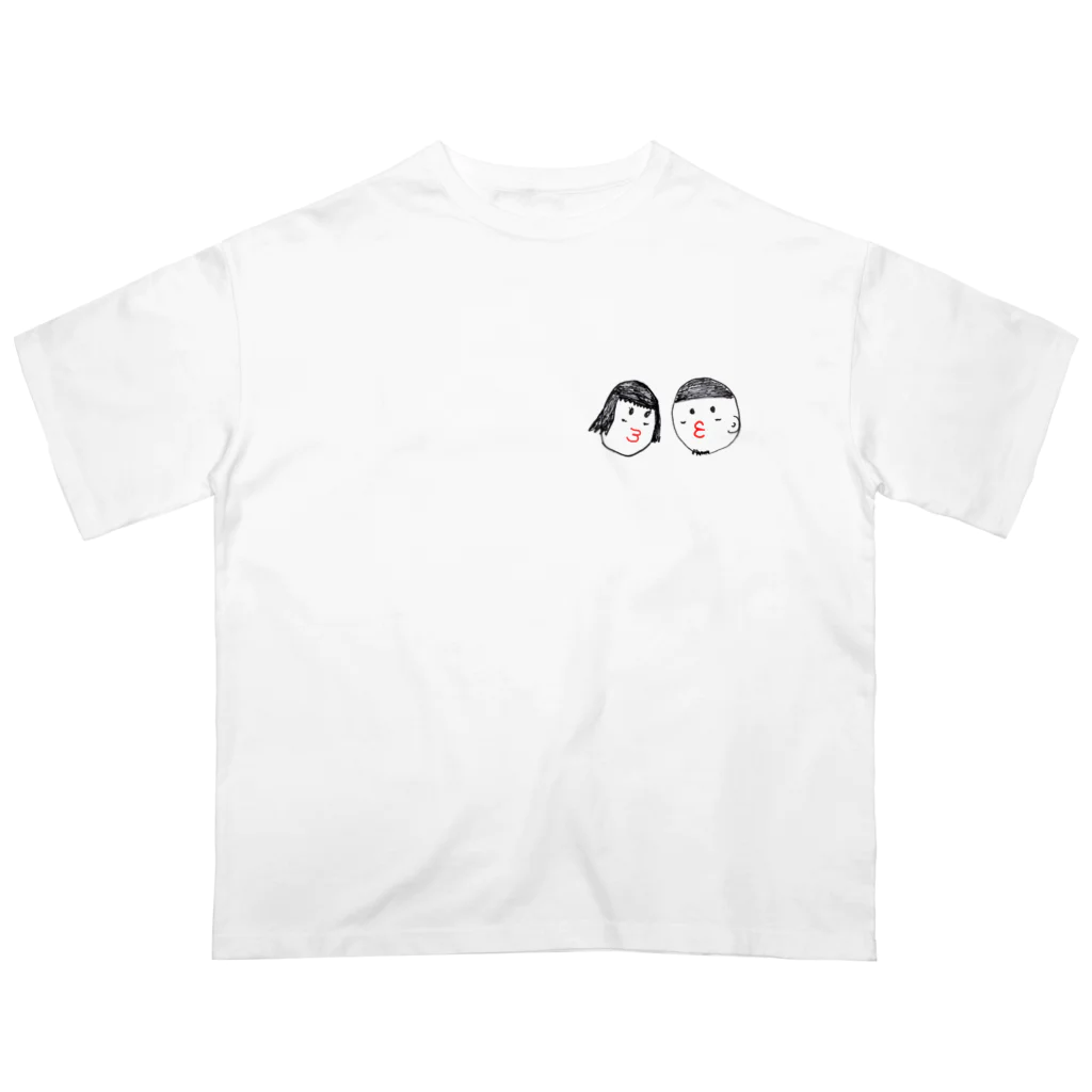 TakuP（たくぴ）のしゅむしゅむ君としゅむしゅむちゃん オーバーサイズTシャツ