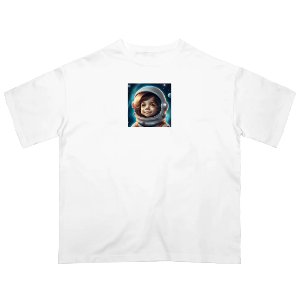 wloop01の可愛い宇宙飛行士 オーバーサイズTシャツ