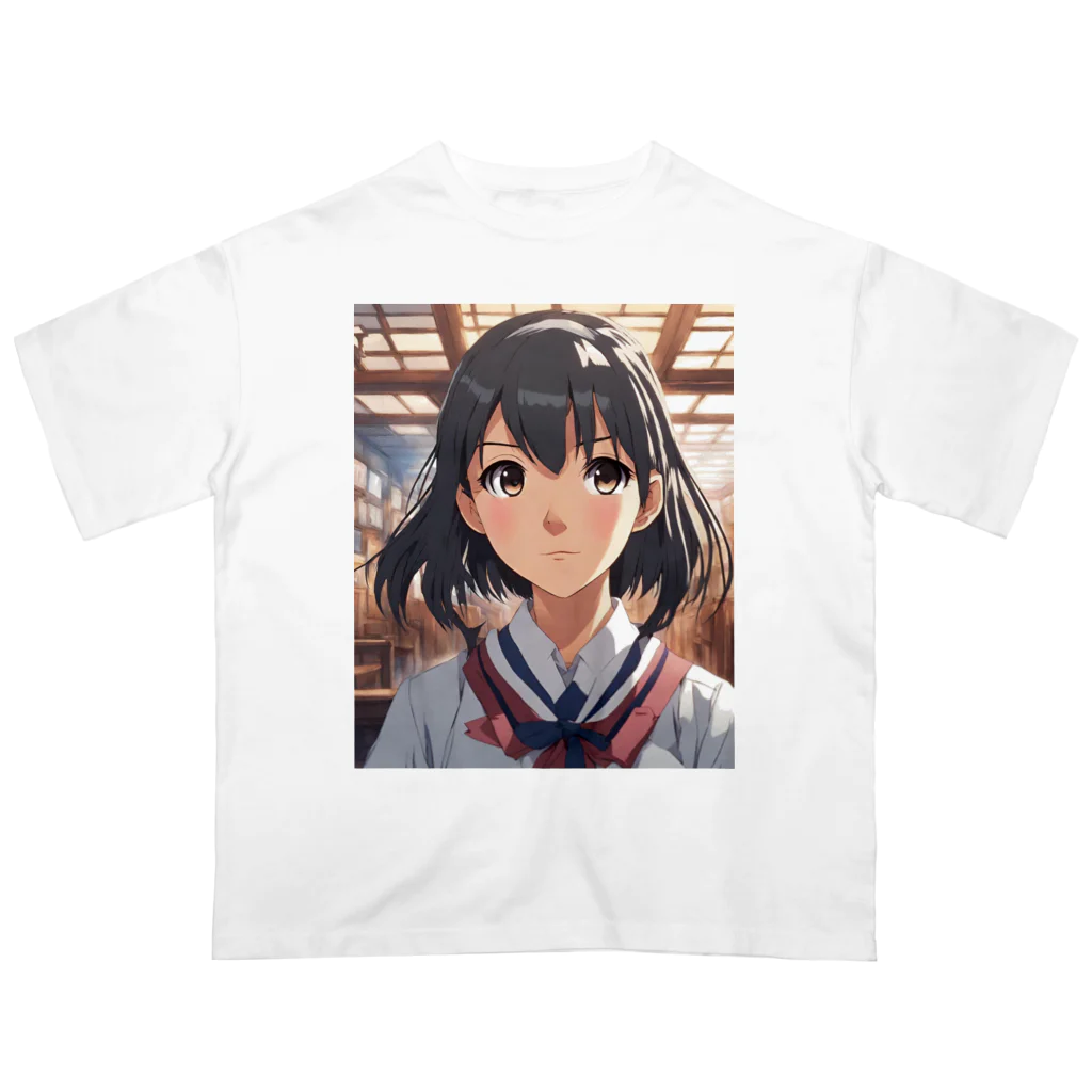 ワンダーワールド・ワンストップの制服をきたかわいい日本人の女の子② オーバーサイズTシャツ