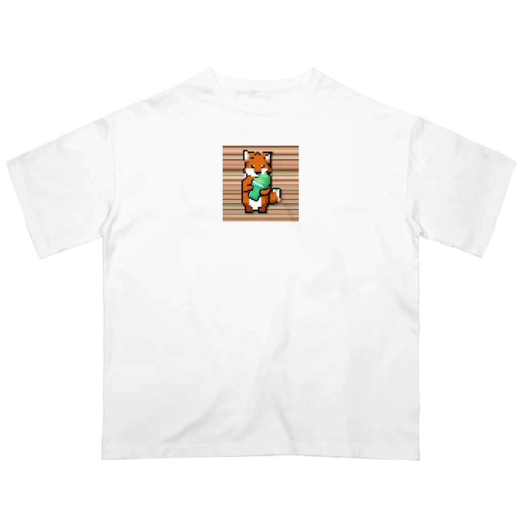 チョコミント大好き部のミントアイス狐 オーバーサイズTシャツ