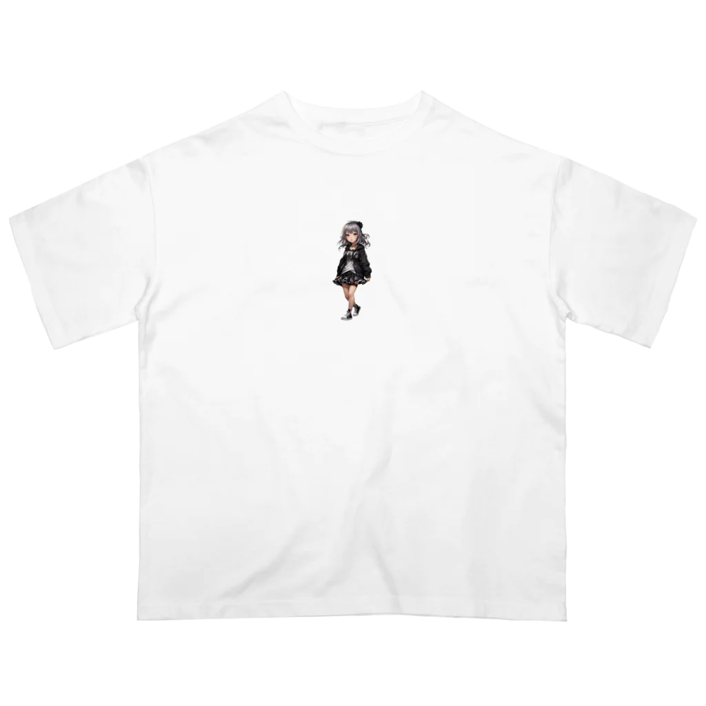 infinexus_dsgnのちびキャラ少女（Silver hair） オーバーサイズTシャツ