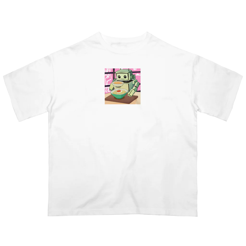 pepe55の札幌ラーメンを愛するロボ オーバーサイズTシャツ