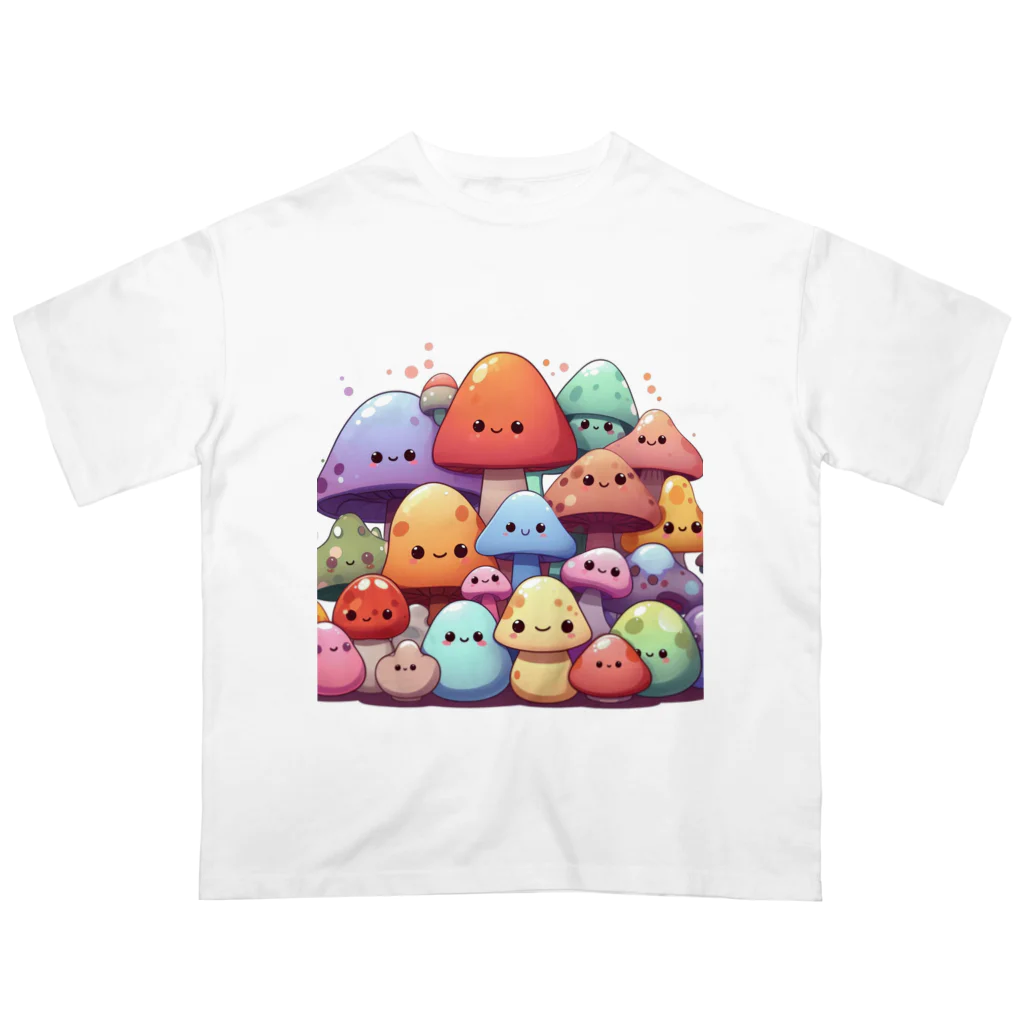 nipachamaのはみだしきのこちゃん オーバーサイズTシャツ