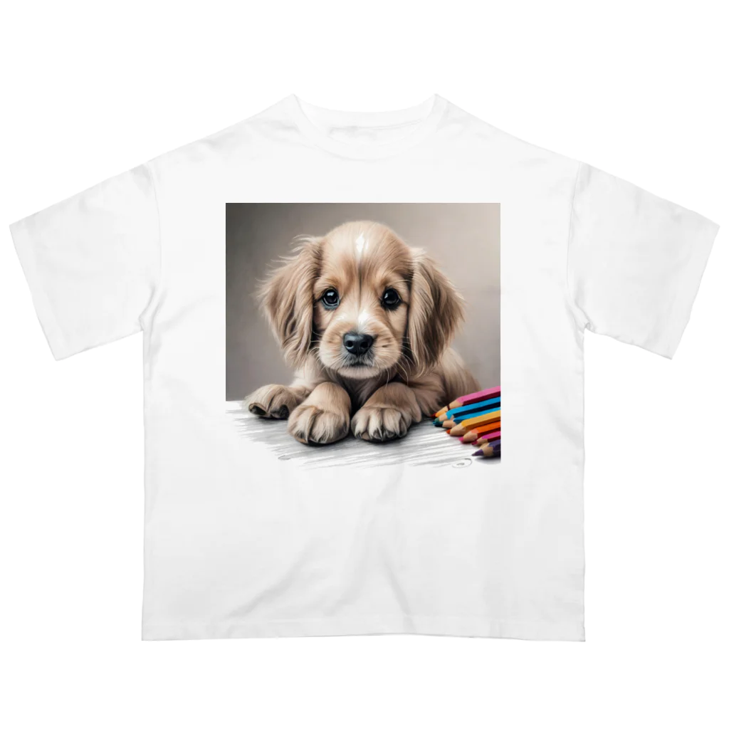 つぶらな瞳の子犬グッズ屋さんのつぶらな瞳の可愛い子犬② オーバーサイズTシャツ