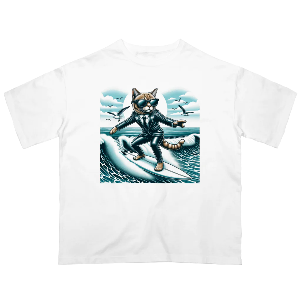 Cats-loveのサーフィンエグゼクティブキャット オーバーサイズTシャツ