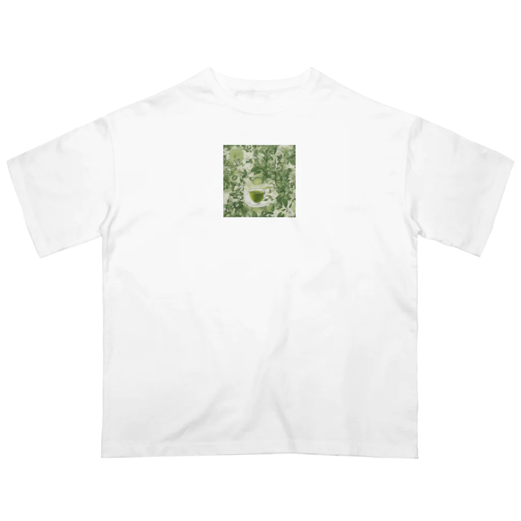 千裕アトリエ（いつもありがとう）のグリーンティーのアート　green tea art Oversized T-Shirt